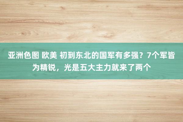 亚洲色图 欧美 初到东北的国军有多强？7个军皆为精锐，光是五大主力就来了两个