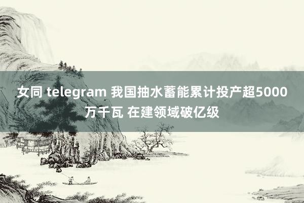 女同 telegram 我国抽水蓄能累计投产超5000万千瓦 在建领域破亿级