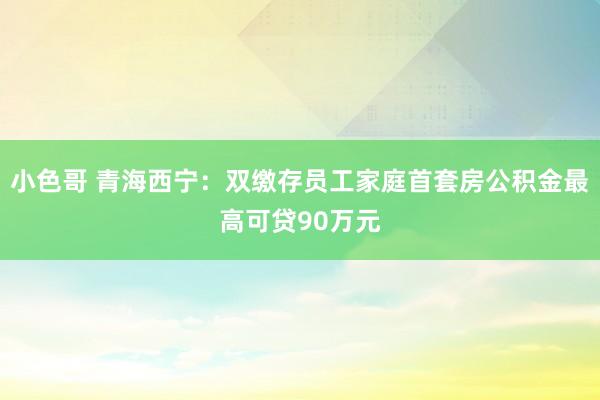 小色哥 青海西宁：双缴存员工家庭首套房公积金最高可贷90万元