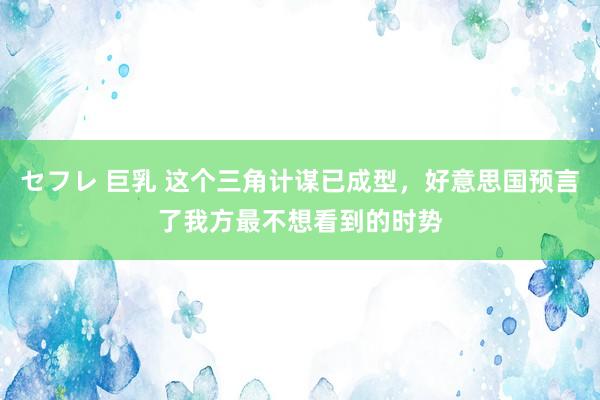 セフレ 巨乳 这个三角计谋已成型，好意思国预言了我方最不想看到的时势