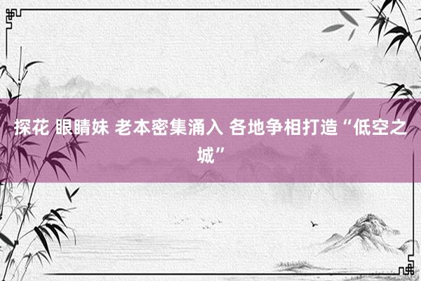 探花 眼睛妹 老本密集涌入 各地争相打造“低空之城”