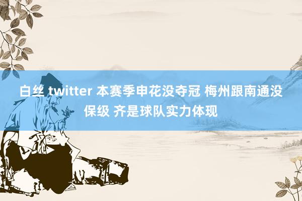 白丝 twitter 本赛季申花没夺冠 梅州跟南通没保级 齐是球队实力体现