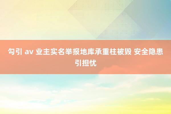 勾引 av 业主实名举报地库承重柱被毁 安全隐患引担忧