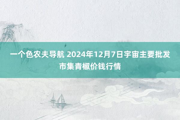 一个色农夫导航 2024年12月7日宇宙主要批发市集青椒价钱行情