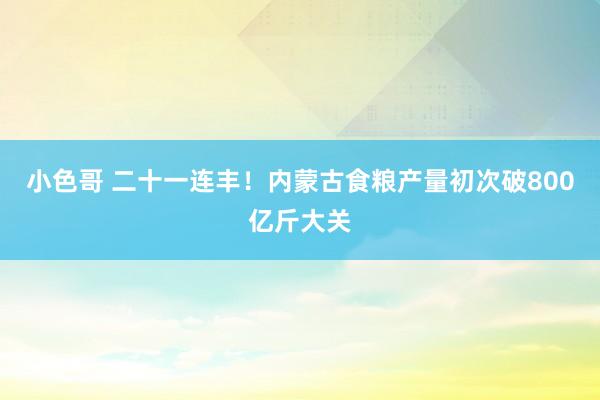 小色哥 二十一连丰！内蒙古食粮产量初次破800亿斤大关