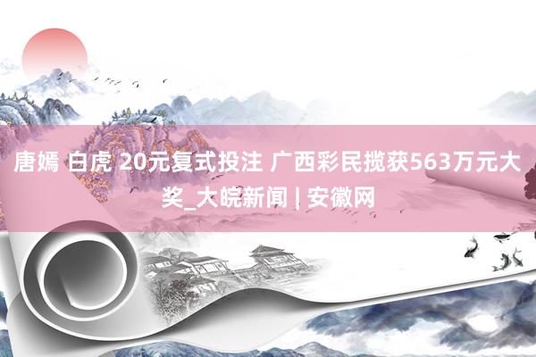 唐嫣 白虎 20元复式投注 广西彩民揽获563万元大奖_大皖新闻 | 安徽网