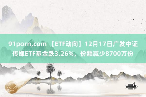 91porn，com 【ETF动向】12月17日广发中证传媒ETF基金跌3.26%，份额减少8700万份