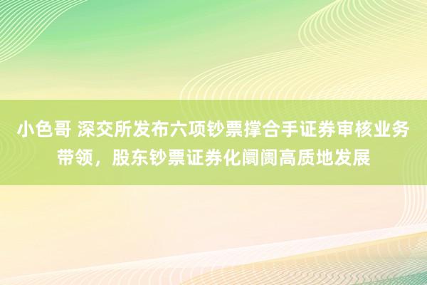 小色哥 深交所发布六项钞票撑合手证券审核业务带领，股东钞票证券化阛阓高质地发展