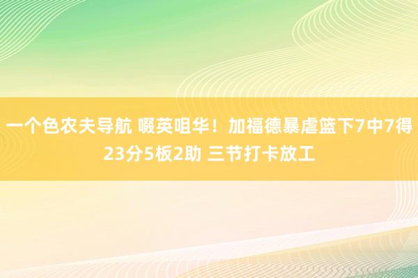 一个色农夫导航 啜英咀华！加福德暴虐篮下7中7得23分5板2助 三节打卡放工