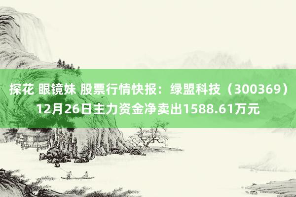 探花 眼镜妹 股票行情快报：绿盟科技（300369）12月26日主力资金净卖出1588.61万元