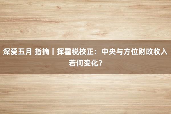 深爱五月 指摘丨挥霍税校正：中央与方位财政收入若何变化？