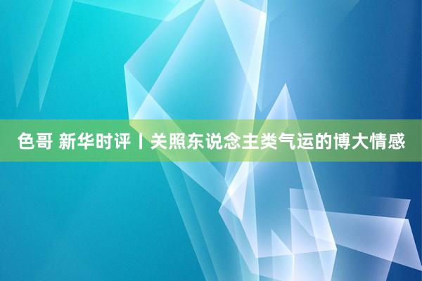 色哥 新华时评丨关照东说念主类气运的博大情感