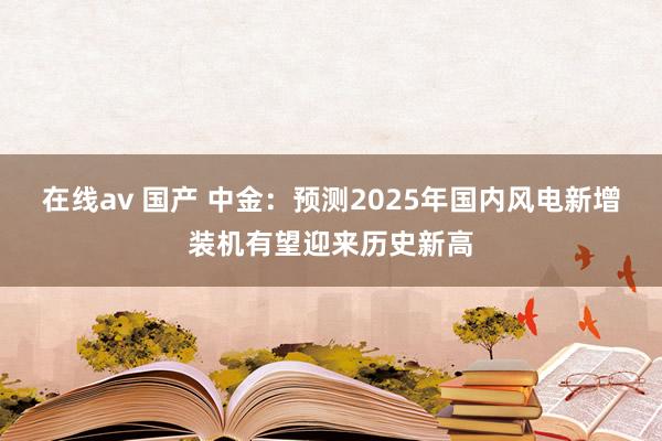 在线av 国产 中金：预测2025年国内风电新增装机有望迎来历史新高