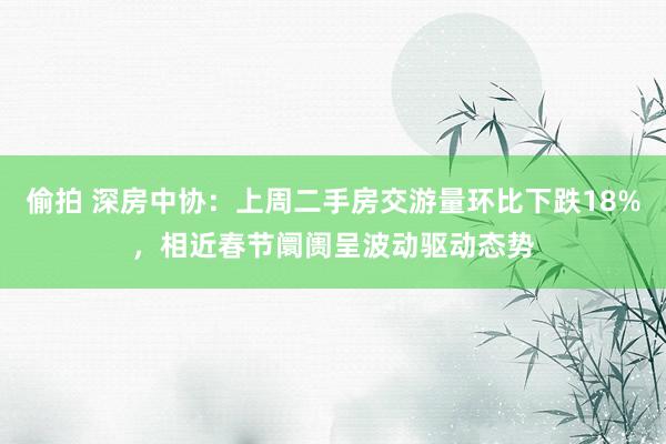 偷拍 深房中协：上周二手房交游量环比下跌18%，相近春节阛阓呈波动驱动态势