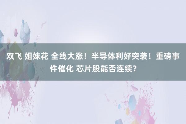 双飞 姐妹花 全线大涨！半导体利好突袭！重磅事件催化 芯片股能否连续？