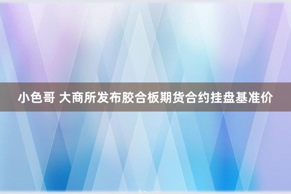 小色哥 大商所发布胶合板期货合约挂盘基准价