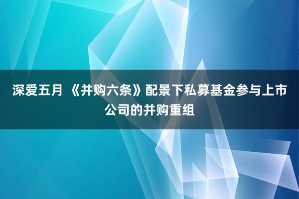 深爱五月 《并购六条》配景下私募基金参与上市公司的并购重组