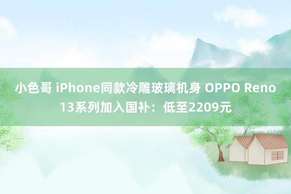 小色哥 iPhone同款冷雕玻璃机身 OPPO Reno13系列加入国补：低至2209元